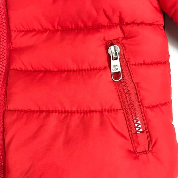 Steve Madden Infant Silver Star Puffer Jacket Red  Size 12 Months - Picture 5 of 7